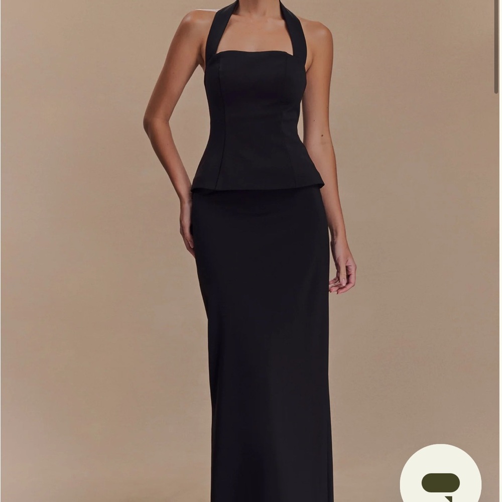 Meshki Black Halter Maxi Dress